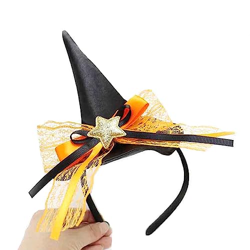 SLXLYH Cooles Hexenhut Stirnband Geburtstag Party Cosplay mit Kopfbedeckung Haarschmuck Halloween Kostüm Haarband von SLXLYH