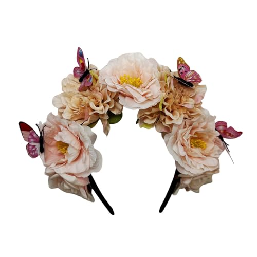 SLXLYH Cosplay Feen-Stirnband mit realistischen Schmetterlings-Dekoren, ethnisches Stirnband für Braut, Blumenkrone für Hochzeitsfeier SLXLYH Cosplay Feen-Stirnband mit realistischen Schmetterlings-Dekoren, ethnisches Stirnband für Braut, Blumenkrone für Hochzeitsfeier von SLXLYH