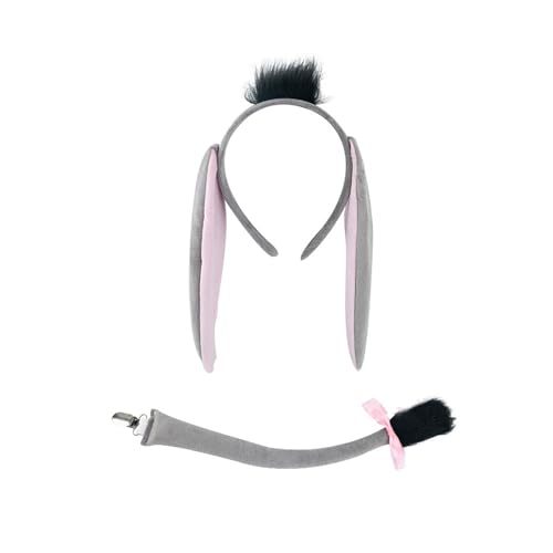 SLXLYH Esel-Kostüm-Set beinhaltet Eselschwanz, Stirnband, Nase, Fliege, Handschuh, Rock, Halloween, Esel, Outfit für Kinder, Cosplay SLXLYH Esel-Kostüm-Set beinhaltet Eselschwanz, Stirnband, Nase, Fliege, Handschuh, Rock, Halloween, Esel, Outfit für Kinder, Cosplay von SLXLYH