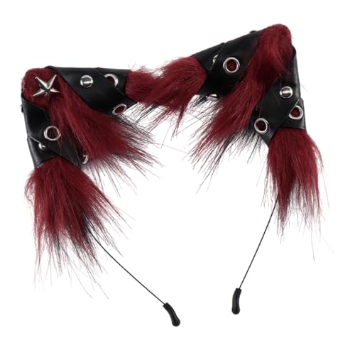 SLXLYH Fauxpelze Füchse Wolf Ohren Stirnband Pelzige Handgefertigte Tierhaarband Kopfbekleidung Halloween Kostüm Cosplay Accessoires Katzen Füchse Wolf Stirnband Und Schwanz von SLXLYH