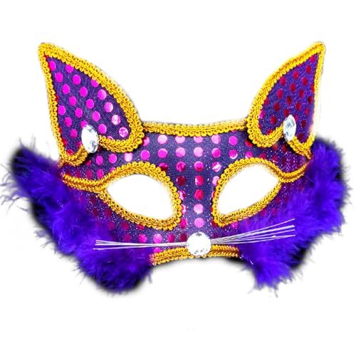 SLXLYH Fuchs Maskerade Plüschtier Verkleiden Katzen halbes Gesicht für Karneval Halloween Partys von SLXLYH