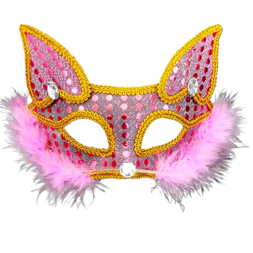 SLXLYH Fuchs Maskerade Plüschtier Verkleiden Katzen halbes Gesicht für Karneval Halloween Partys von SLXLYH