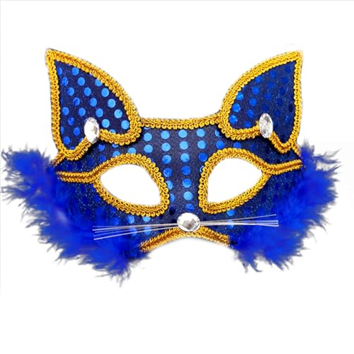 SLXLYH Fuchs Maskerade Plüschtier Verkleiden Katzen halbes Gesicht für Karneval Halloween Partys von SLXLYH
