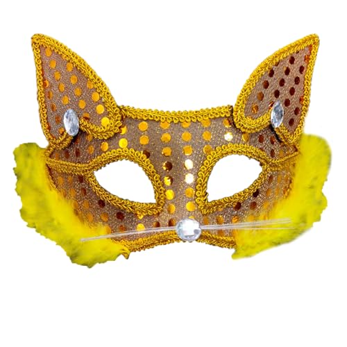 SLXLYH Fuchs Maskerade Plüschtier Verkleiden Katzen halbes Gesicht für Karneval Halloween Partys von SLXLYH