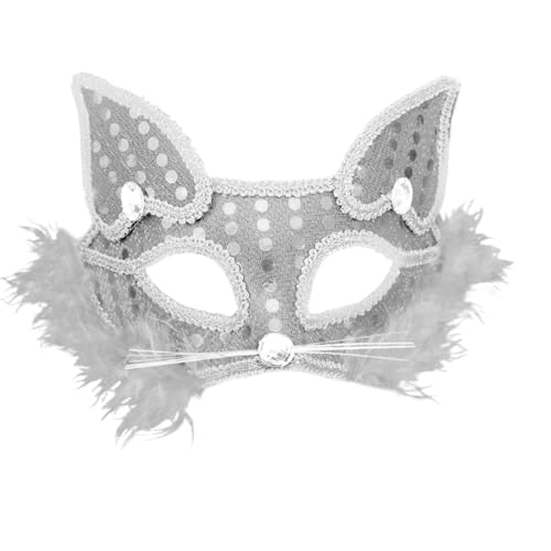 SLXLYH Fuchs Maskerade Plüschtier Verkleiden Katzen halbes Gesicht für Karneval Halloween Partys von SLXLYH