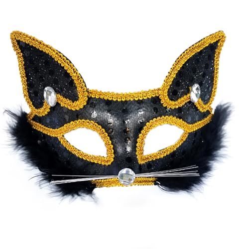SLXLYH Fuchs Maskerade Plüschtier Verkleiden Katzen halbes Gesicht für Karneval Halloween Partys von SLXLYH
