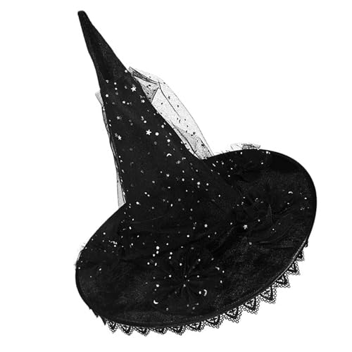 SLXLYH Halloween Hexenhut Zarte Pailletten Retro Witch Hüte Für Maskerade Fashion Adults Cosplay Kostümzubehör von SLXLYH