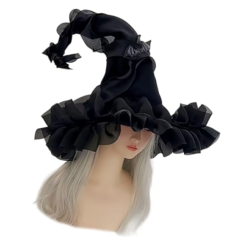 SLXLYH Hexenhut Dehnbare Elastische Stirnbänder Weicher Polyester Stoff Für Familien Halloween Outfits Cosplay Und Kostüme Zubehör Tragbare Faltbare Hexenkostümhut von SLXLYH