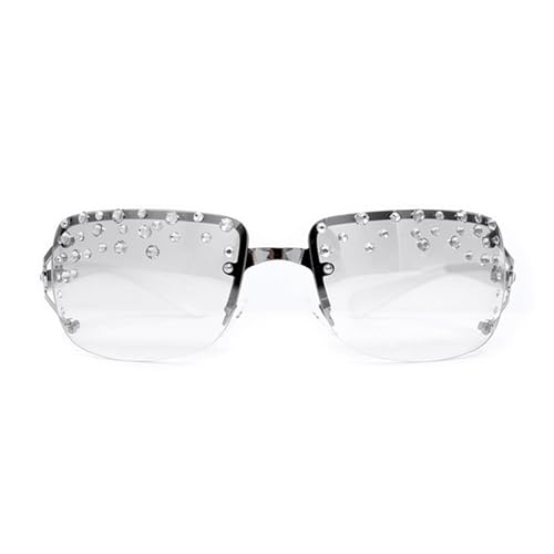 SLXLYH Hip-Hop-Sonnenbrille mit Strasssteinen, stilvolle dekorative Augenbrille, randlos, Metall, Live-Show-Party, Foto-Requisiten SLXLYH Hip-Hop-Sonnenbrille mit Strasssteinen, stilvolle dekorative Augenbrille, randlos, Metall, Live-Show-Party, Foto-Requisiten von SLXLYH