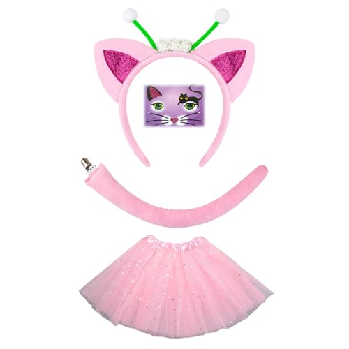 SLXLYH Katzenkostüm-Zubehör-Set, Katzenohren, Stirnbänder, Schwanz, Fliege, Tutus, Gesicht, Aufkleber, Zubehör-Kits, Katzenkostüme, Kinder SLXLYH Katzenkostüm-Zubehör-Set, Katzenohren, Stirnbänder, Schwanz, Fliege, Tutus, Gesicht, Aufkleber, Zubehör-Kits, Katzenkostüme, Kinder von SLXLYH