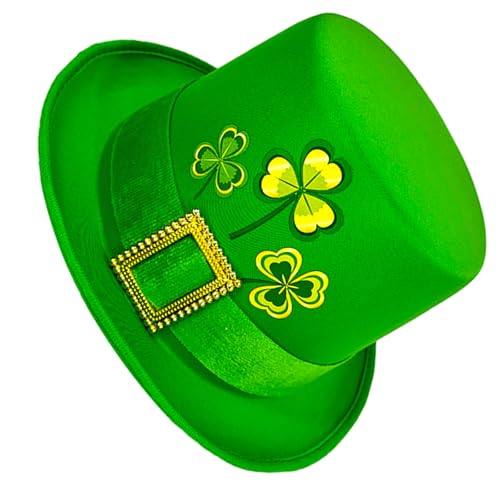 SLXLYH Lustiger grüner Kleeblatt-Hut für St. Patrick's Day, irische Feiertagsrequisiten, großer Hut, Partyzubehör, Festival, Themen-Event, Kopfbedeckung für alle Altersgruppen (klein) von SLXLYH