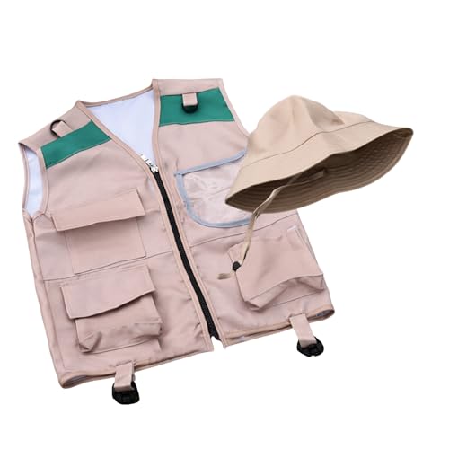 SLXLYH Outdoor-Entdecker-Kit, Cargo-Weste und Mütze, Set, Hinterhof, Naturabenteuer, waschbar, für Jungen und Mädchen, Halloween-Verkleidungs-Kits SLXLYH Outdoor-Entdecker-Kit, Cargo-Weste und Mütze, Set, Hinterhof, Naturabenteuer, waschbar, für Jungen und Mädchen, Halloween-Verkleidungs-Kits von SLXLYH