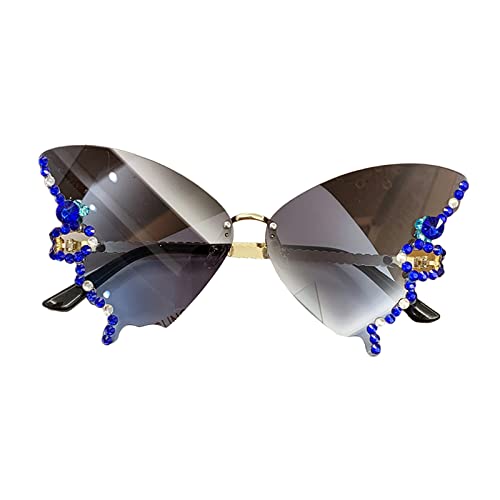 SLXLYH Schmetterling randlos kleines Gesicht Schmetterling Brille Strass Schmetterling SLXLYH Schmetterling randlos kleines Gesicht Schmetterling Brille Strass Schmetterling von SLXLYH