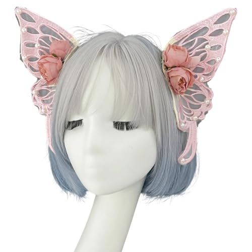SLXLYH Schmetterlingsschleier Haarzubehör Mit Baroques Perlen Gothic Rollenspiele Head Accessoire Für Gotische Fairys Kostümpartys SLXLYH Schmetterlingsschleier Haarzubehör Mit Baroques Perlen Gothic Rollenspiele Head Accessoire Für Gotische Fairys Kostümpartys von SLXLYH