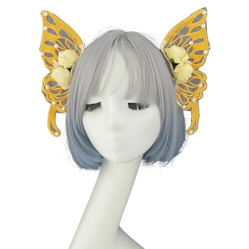 SLXLYH Schmetterlingsschleier Haarzubehör Mit Baroques Perlen Gothic Rollenspiele Head Accessoire Für Gotische Fairys Kostümpartys SLXLYH Schmetterlingsschleier Haarzubehör Mit Baroques Perlen Gothic Rollenspiele Head Accessoire Für Gotische Fairys Kostümpartys von SLXLYH
