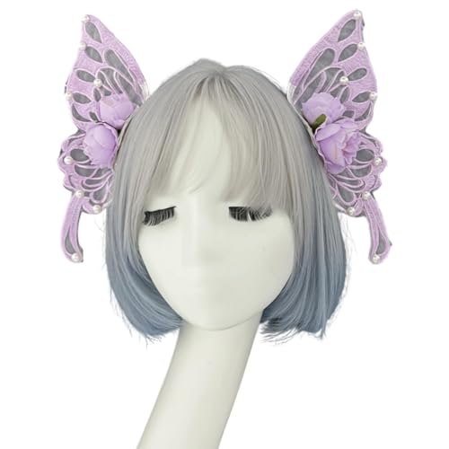 SLXLYH Schmetterlingsschleier Haarzubehör Mit Baroques Perlen Gothic Rollenspiele Head Accessoire Für Gotische Fairys Kostümpartys SLXLYH Schmetterlingsschleier Haarzubehör Mit Baroques Perlen Gothic Rollenspiele Head Accessoire Für Gotische Fairys Kostümpartys von SLXLYH