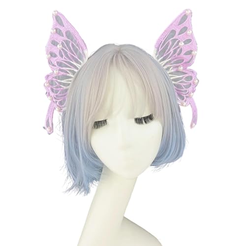 SLXLYH Schmetterlingsschleier Haarzubehör Mit Baroques Perlen Gothic Rollenspiele Head Accessoire Für Gotische Fairys Kostümpartys SLXLYH Schmetterlingsschleier Haarzubehör Mit Baroques Perlen Gothic Rollenspiele Head Accessoire Für Gotische Fairys Kostümpartys von SLXLYH