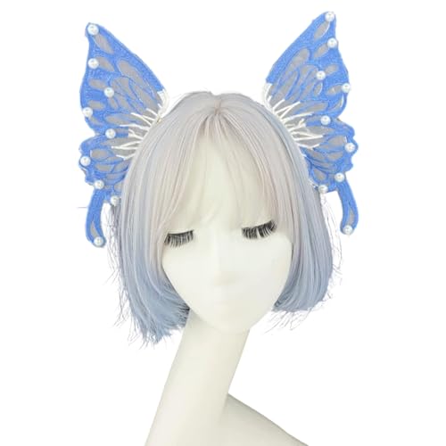 SLXLYH Schmetterlingsschleier Haarzubehör Mit Baroques Perlen Gothic Rollenspiele Head Accessoire Für Gotische Fairys Kostümpartys SLXLYH Schmetterlingsschleier Haarzubehör Mit Baroques Perlen Gothic Rollenspiele Head Accessoire Für Gotische Fairys Kostümpartys von SLXLYH