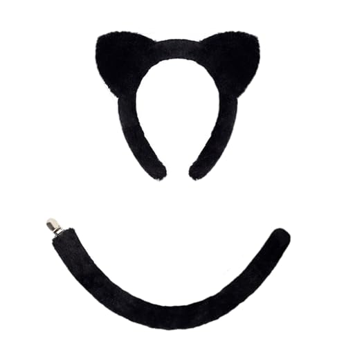 SLXLYH Schönes Kostümohr Stirnband Mit Schwanzsatz Komfortabler Kleidung Halloween Cosplay Accessoire Für Festliche Verkleidung Kinderfreundlicher Party Stirnband von SLXLYH