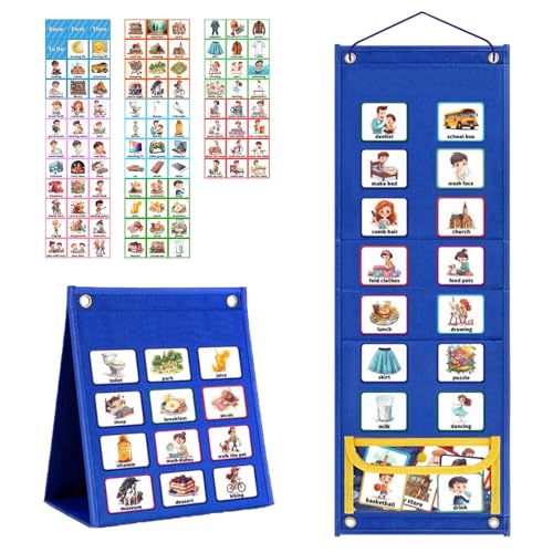 SLXLYH Visual Schedule Chart Kids Learning Materials Todder Daily Routine Chart 18+1 Pocket Double Side Visual Schedule Chart SLXLYH Visual Schedule Chart Kids Learning Materials Todder Daily Routine Chart 18+1 Pocket Double Side Visual Schedule Chart von SLXLYH