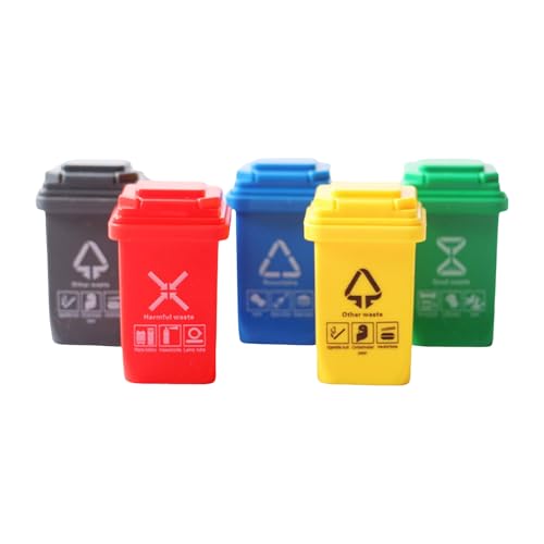 SLXLYH Winzige Kunststoffabfälle Für Modellhäuser Dekore 5PCs Kleine Müllbehälter Mit Offenbaren Abdeckungen SLXLYH Winzige Kunststoffabfälle Für Modellhäuser Dekore 5PCs Kleine Müllbehälter Mit Offenbaren Abdeckungen von SLXLYH