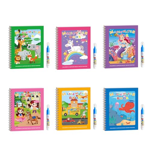 Wiederverwendbares Wasserschlossbuch Set 6PCs Für Kinder Tragbare Reisebereiche Spielzeug Verbessert Die Kreativität Freie Bildung Wiederverwendbares Wasser Malerei Pad Wiederverwendbares Wasserschlossbuch Set 6PCs Für Kinder Tragbare Reisebereiche Spielzeug Verbessert Die Kreativität Freie Bildung Wiederverwendbares Wasser Malerei Pad von SLXLYH