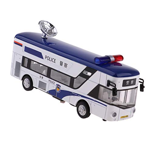 SM SunniMix 1:50 Weiß Polizeibus Modell Automodell Fahrzeug Spielzeug für Sammeln Mitgebsel und Geschenk von SM SunniMix