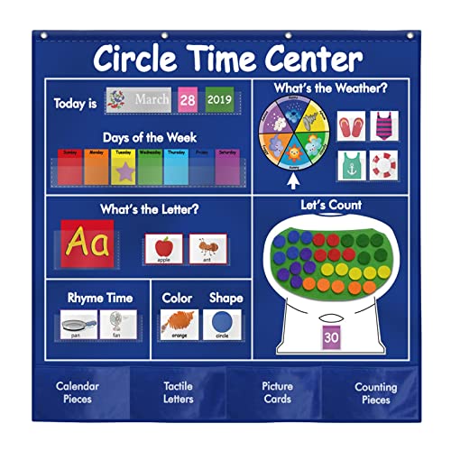 SM SunniMix Circle Center of Chart Educational Preschool Educational Pocket Chart für Kindergarten Homeschool Kindergarten Klassenzimmer von SM SunniMix