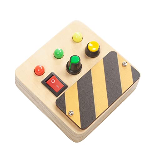 SM SunniMix Montessori Busy Board DIY Zubehör, Holz Sensory Board Teile LED Lichtschalter, Early Teaching Learning Activity Board Grundfertigkeiten üben, Motorikspielzeug für Kinder, Stil b von SM SunniMix