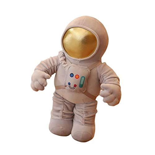 SM SunniMix Plüsch Astronauten Figur, Plüsch Kissen Spielzeug, Astronauten Figur Ornament, Cartoon Space Astronaut Raumschiff Puppe für Themenpartys Wohnzimmer Erwachsene Kinder, Grau mit Tasche von SM SunniMix
