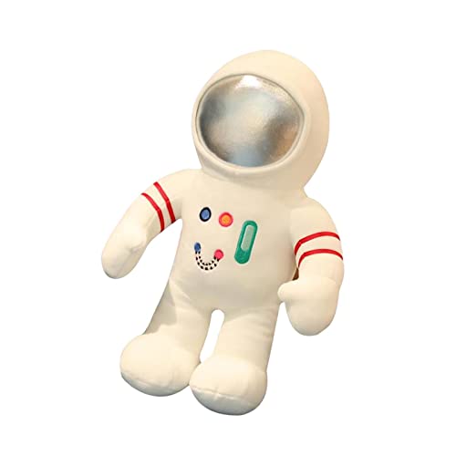 SM SunniMix Plüsch Astronauten Figur, Plüsch Kissen Spielzeug, Astronauten Figur Ornament, Cartoon Space Astronaut Raumschiff Puppe für Themenpartys Wohnzimmer Erwachsene Kinder, Weiß mit Tasche von SM SunniMix