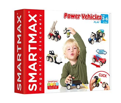 SMARTMAX - Power Vehicles, Magnetic Discovery Play Set, 25 pieces, 3+ Years von SMARTMAX