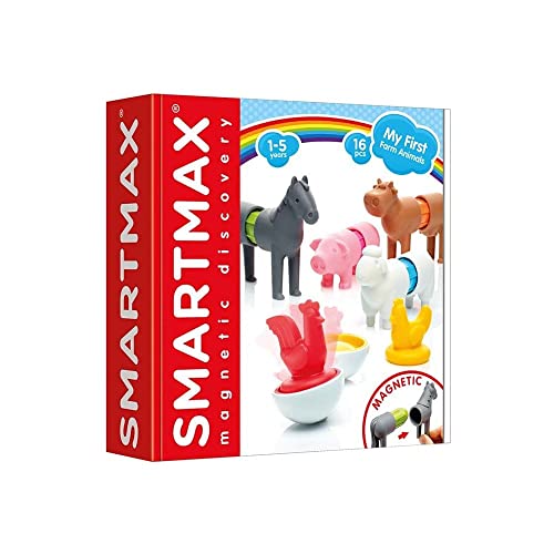 SMARTMAX - My First Farm Animals, Magnetic Discovery Play Set, 16 Pieces, 1-5 Years von SmartGames