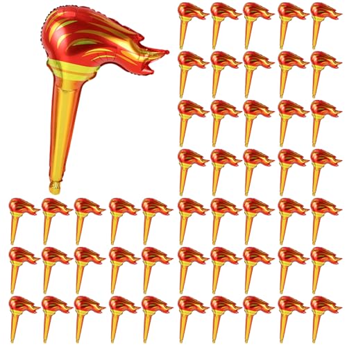 SMELEYOU Aufblasbare Torch 50pcs Aluminium Folie Fackel Requise für Kinder 16x24in gefälschter Torch Handheld niedliche dekorative Partydekorationen für Sportwettbewerb SMELEYOU Aufblasbare Torch 50pcs Aluminium Folie Fackel Requise für Kinder 16x24in gefälschter Torch Handheld niedliche dekorative Partydekorationen für Sportwettbewerb von SMELEYOU