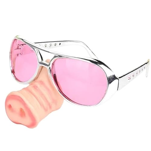 SMELEYOU Partygläser Schwein Nase Neuheit Sonnenbrille Funky Sonnenbrille Witzer für Erwachsene Kinder Partyzubehör für Halloween Geburtstag Masquerade Bachelor von SMELEYOU