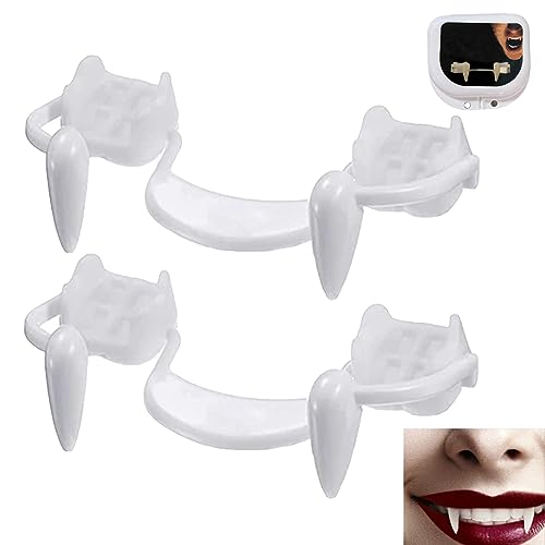 SMELEYOU Vampirzähne einziehbare Vampirzellen 2 Teile Teleskope Zähne Zähne Zähnepraces Fake -Prothesen mit Halloween -Partyzähne SMELEYOU Vampirzähne einziehbare Vampirzellen 2 Teile Teleskope Zähne Zähne Zähnepraces Fake -Prothesen mit Halloween -Partyzähne von SMELEYOU