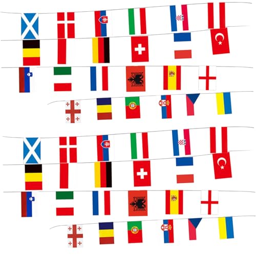 SMELEYOU World Flags Banner 2PCS Flags der Welt 26 Fuß langes Banner doppelseitig 24 Land auf einem String Bunting Outdoor für Cup Soccer International Dekorationen SMELEYOU World Flags Banner 2PCS Flags der Welt 26 Fuß langes Banner doppelseitig 24 Land auf einem String Bunting Outdoor für Cup Soccer International Dekorationen von SMELEYOU