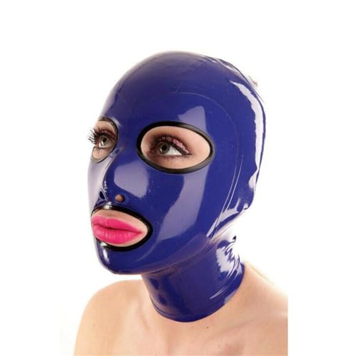 SMGZC Latex Kopfmaske Gummi Haube Maskieren Latex Masken Kopfhaube Latex Maske Für Cosplay Party (Blau,L) von SMGZC