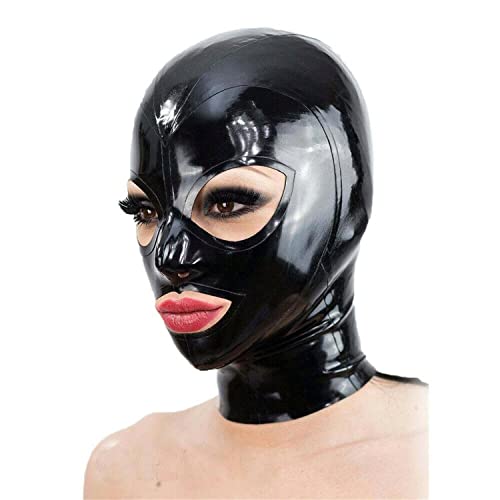 SMGZC Latex Kopfmaske Gummi Haube Maskieren Latex Masken Kopfhaube Latex Maske Für Cosplay Party (Schwarz,L) von SMGZC