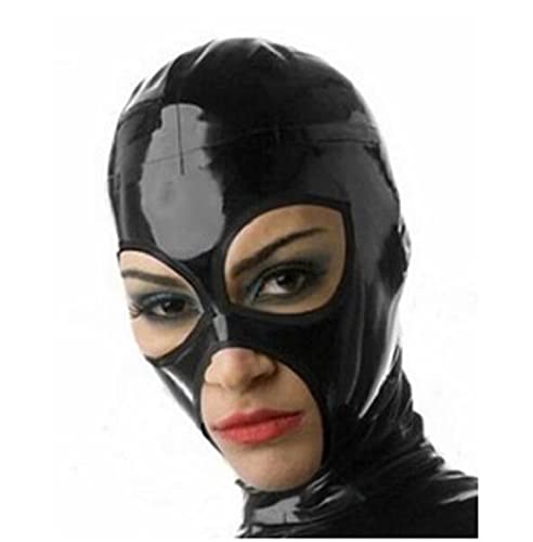 SMGZC Latex Kopfmaske Schwarz Gummi Haube Maskieren Latex Masken Kopfhaube Latex Maske Für Cosplay Party (2XL) von SMGZC
