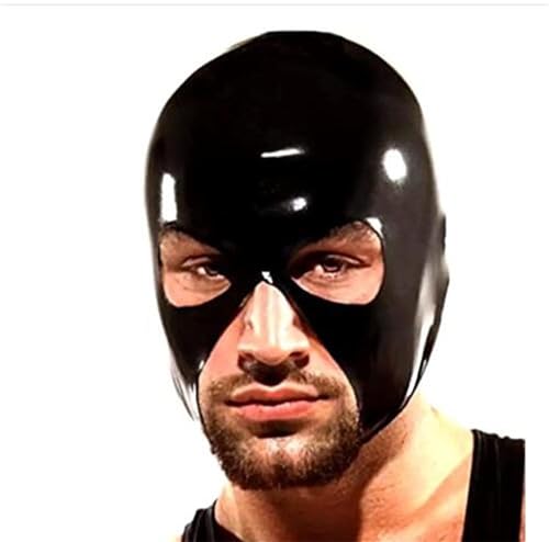 SMGZC Latex Kopfmaske Schwarz Gummi Haube Maskieren Latex Masken Kopfhaube Latex Maske Für Cosplay Party (M) von SMGZC