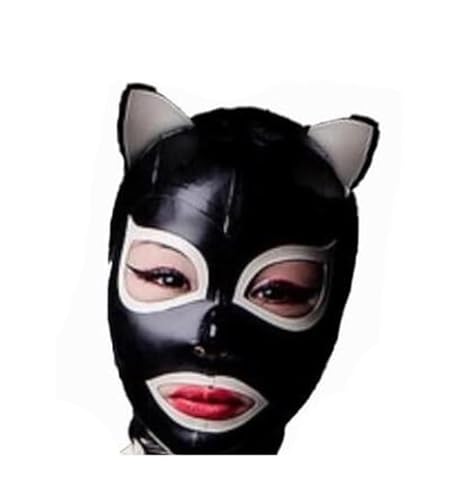 SMGZC Latex Maske,Latex Kopfmaske Schwarz Gummi Haube Maskieren Latex Masken Kopfhaube Für Cosplay Party (S) von SMGZC