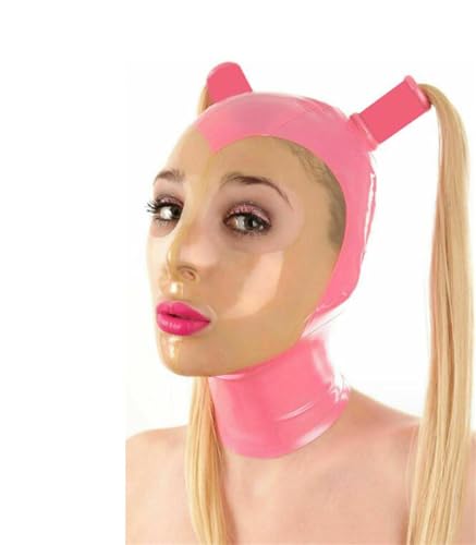 SMGZC Latex-Maske mit Perücke,Latex Kopfmaske Gummi Haube Maskieren Latex Masken Kopfhaube Für Cosplay Party (2XL) von SMGZC