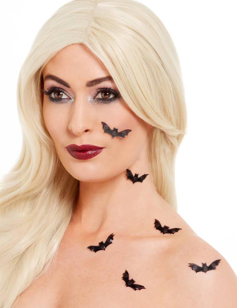 3D-Fledermaus-Make-up Halloween-Make-up 6 Stück schwarzschwarz von SMIFFY'S
