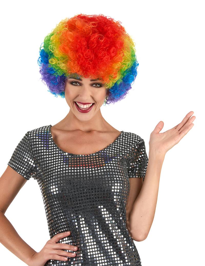 Afro-Perücke Lockenkopf regenbogen von SMIFFY'S
