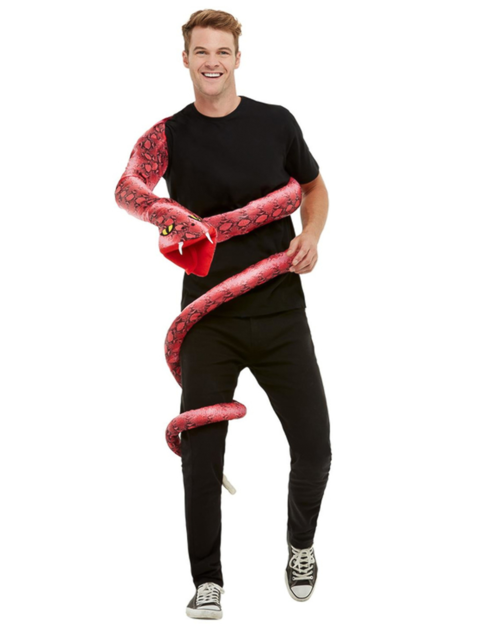 Anaconda-Kostüm witzige Schlangen-Puppe rot von SMIFFY'S