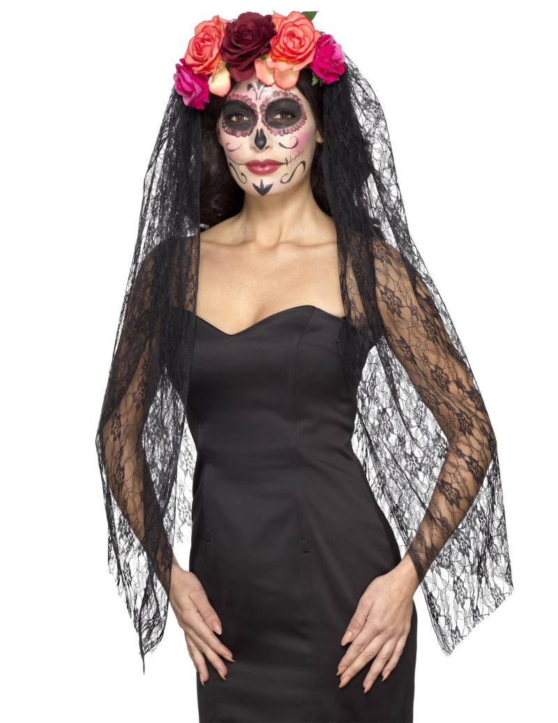 Dia de los Muertos Kopfschmuck für Damen bunt von SMIFFY'S