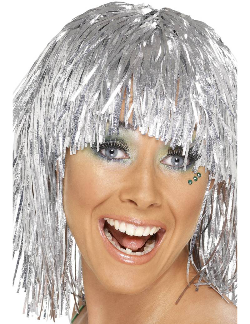 Disco Bob-Perücke silber von SMIFFY'S