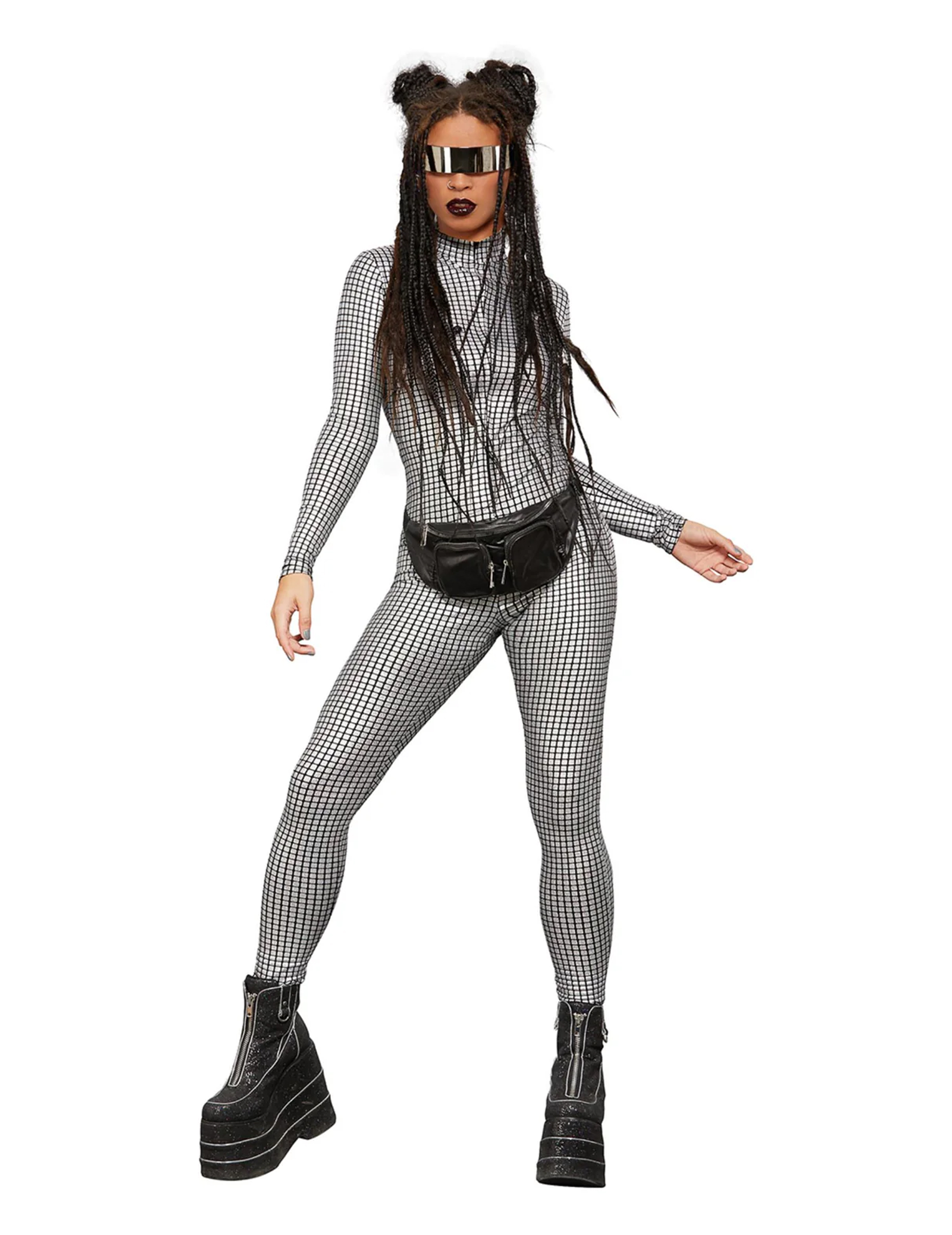 Rave Jumpsuit für Damen silber Rave Jumpsuit für Damen silber von SMIFFY'S