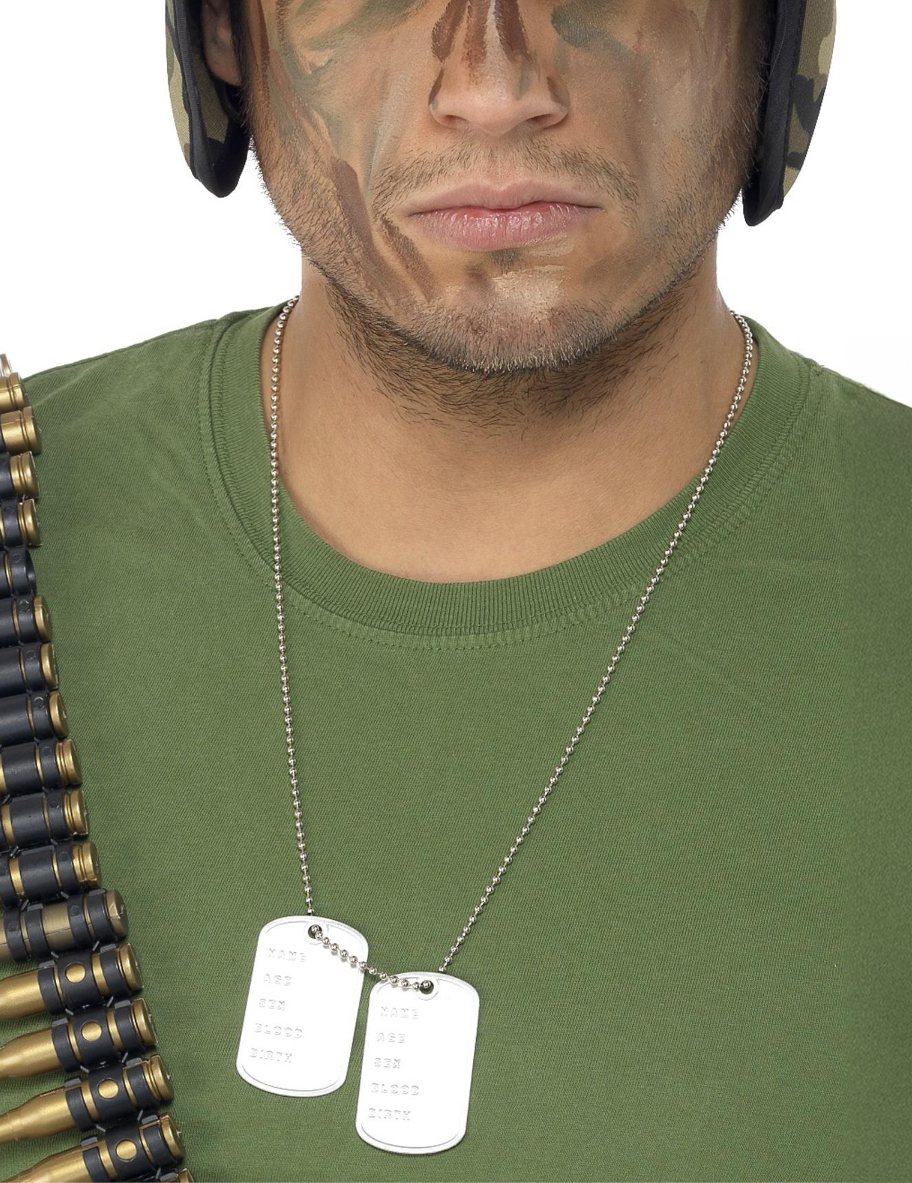 Dog Tag Soldat Erkennungsmarke silber 3x5cm Dog Tag Soldat Erkennungsmarke silber 3x5cm von SMIFFY'S